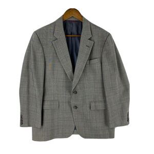 Hart Schaffner Marx Blazer Mens 42R Gray American Preppy Heritage Cloth Jacket